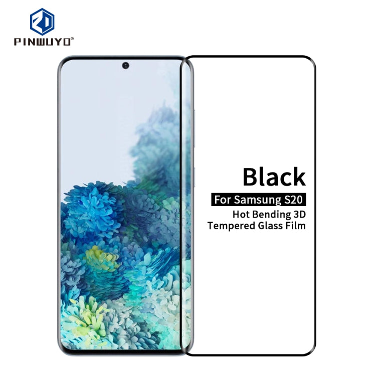 For Galaxy S20 PINWUYO 9H 3D Hot Bending Tempered Glass Film(Black)