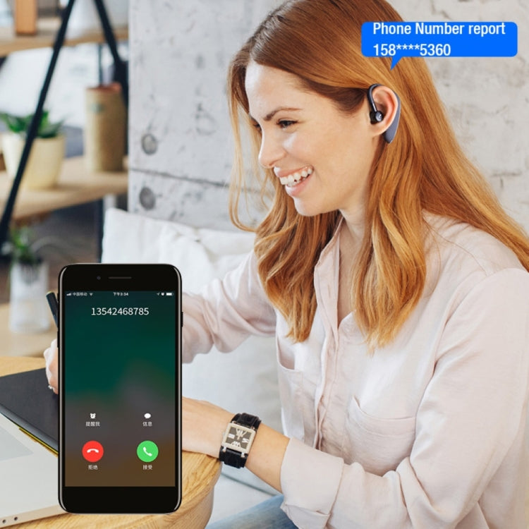 F900 Mini Earhook 180�� Freely Rotating Wireless Bluetooth 5.0 Earphone Car Handsfree Call Headphone(Black Gray)