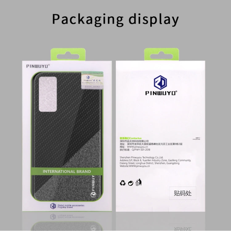 For Huawei P40 PINWUYO Rong Series Shockproof PC + TPU+ Chemical Fiber Cloth Protective Cover(Brown) - Huawei Cases by PINWUYO | Online Shopping South Africa | PMC TechLife | Buy Now Pay Later Mobicred