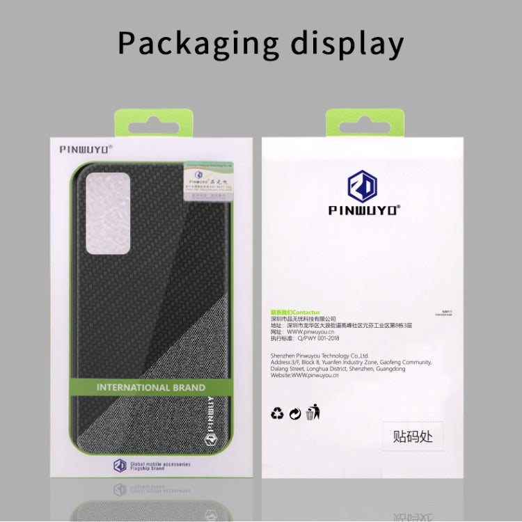 For Huawei P40 pro / P40pro+ PINWUYO Rong Series Shockproof PC + TPU+ Chemical Fiber Cloth Protective Cover(Black) - Huawei Cases by PINWUYO | Online Shopping South Africa | PMC TechLife | Buy Now Pay Later Mobicred