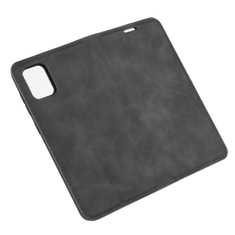 For Galaxy A31 Retro-skin Business Magnetic Suction Leather Case with Holder & Card Slots & Wallet(Black)