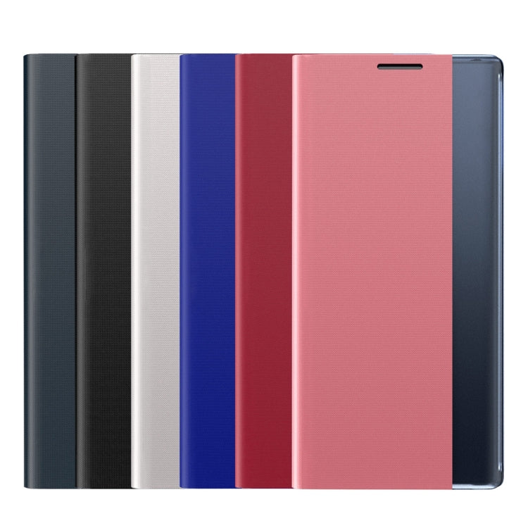 For Galaxy Note 10 Plus Plain Texture Cloth Attraction Flip Holder Leather Phone Case(Blue) - free shipping - PMC TechLife - Order now!