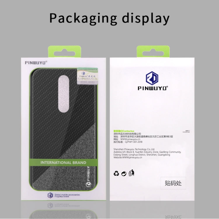 For Oneplus 8 PINWUYO Rong Series Shockproof PC + TPU+ Chemical Fiber Cloth Protective Cover(Black) - OnePlus Cases by PINWUYO | Online Shopping South Africa | PMC TechLife | Buy Now Pay Later Mobicred