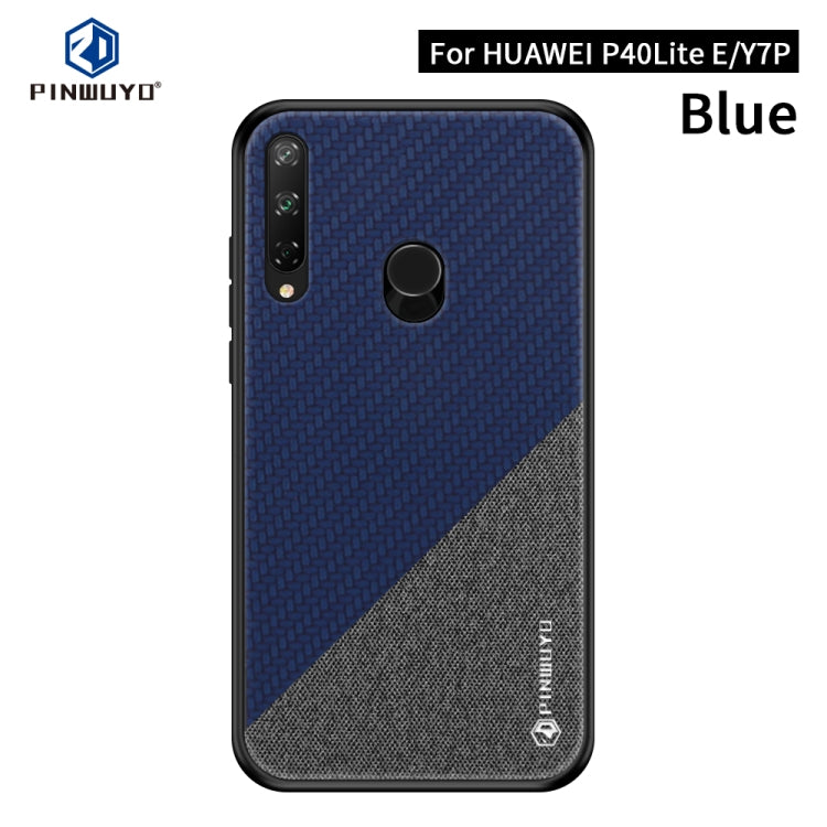 For Huawei Y7P/P40Lite E/Honor9C PINWUYO Rong Series Shockproof PC + TPU+ Chemical Fiber Cloth Protective Cover(Blue)