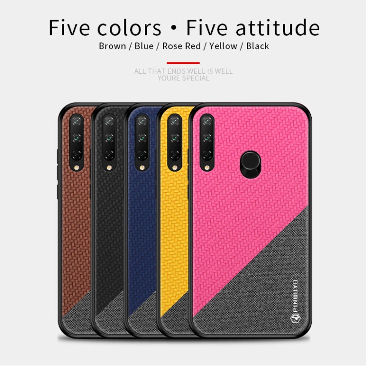 For Huawei Y7P/P40Lite E/Honor9C PINWUYO Rong Series Shockproof PC + TPU+ Chemical Fiber Cloth Protective Cover(Blue)