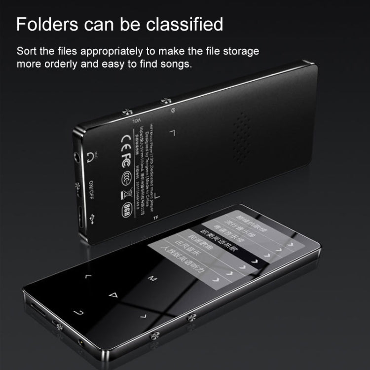 X2 16GB 1.8 inch Touch Screen Metal Bluetooth MP3 MP4 Hifi Sound Music Player (Black) - free shipping - PMC Jewellery - Order now!