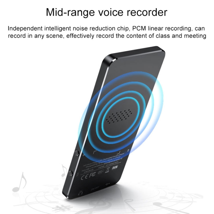 X2 16GB 1.8 inch Touch Screen Metal Bluetooth MP3 MP4 Hifi Sound Music Player (Blue)