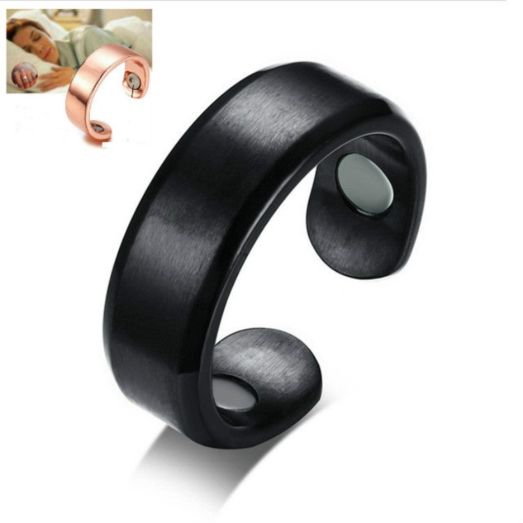 Acupressure Anti Snore Ring Treatment Reflexology Anti Snoring Apnea Sleeping Device(Black) - free shipping - PMC Jewellery - Order now!