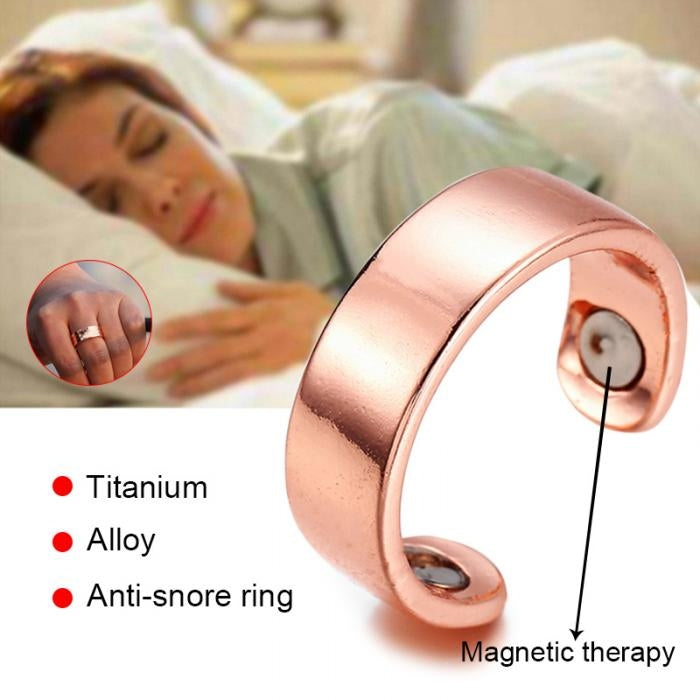 Acupressure Anti Snore Ring Treatment Reflexology Anti Snoring Apnea Sleeping Device(Black) - free shipping - PMC Jewellery - Order now!