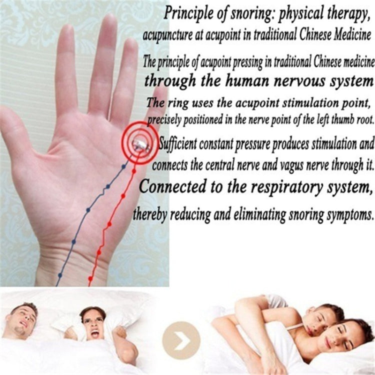 Acupressure Anti Snore Ring Treatment Reflexology Anti Snoring Apnea Sleeping Device(Black) - free shipping - PMC Jewellery - Order now!