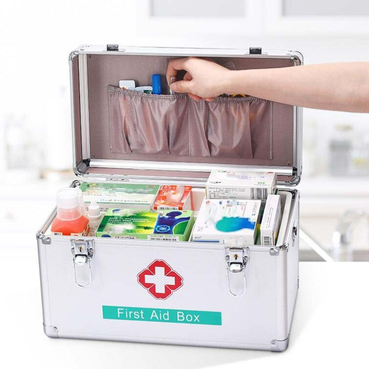 Emergency Aluminum Medicine Cabinet for Household Aluminum Alloy Medicine Box Enterprise, Size:12 inch Mdeium(Silver)