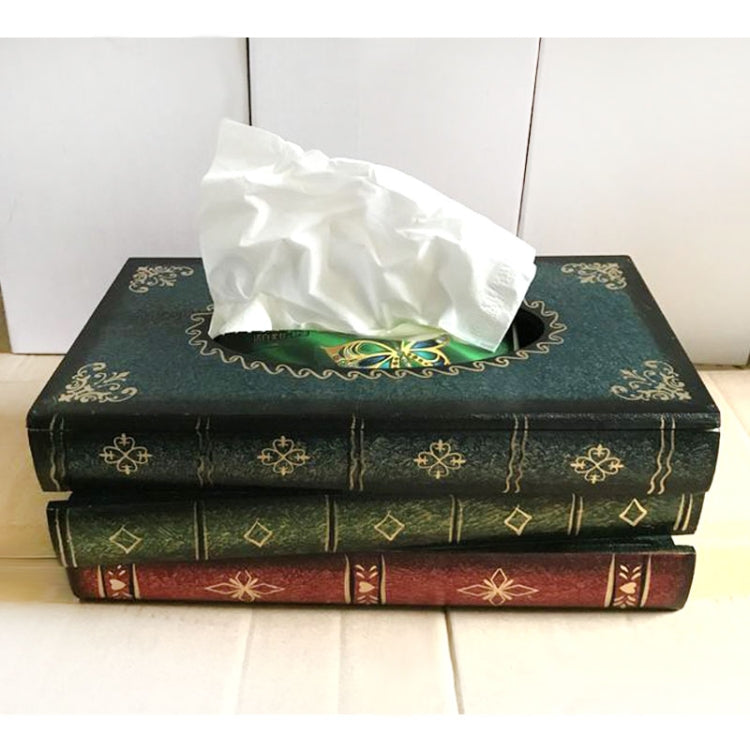 Retro Hand Drawn Book Style Tissue Box Case(Blue) - free shipping - PMC Jewellery - Order now!