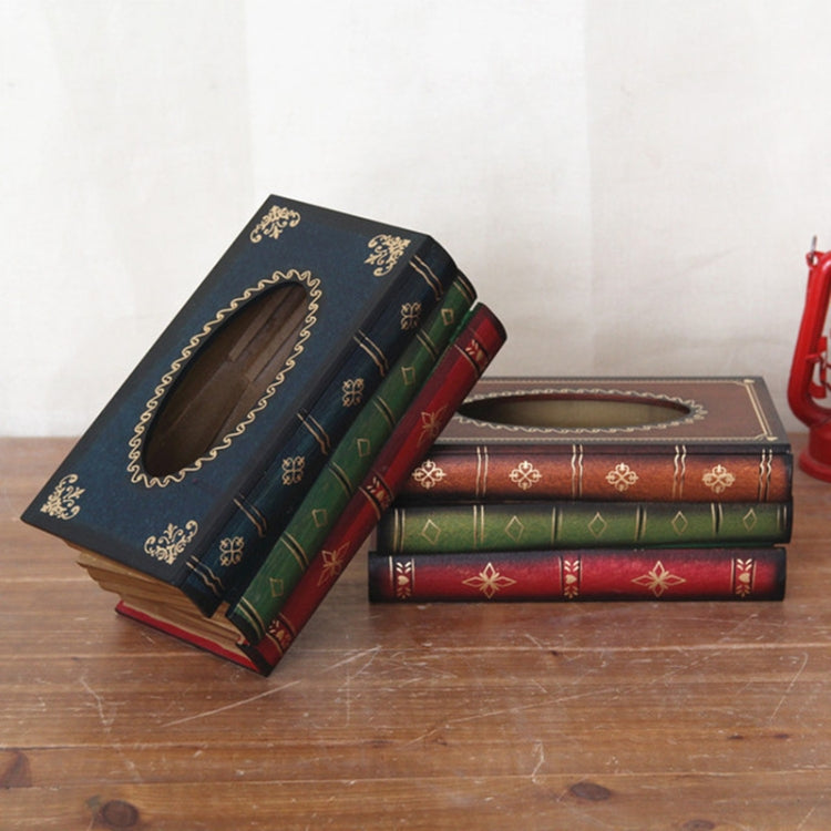 Retro Hand Drawn Book Style Tissue Box Case(Blue) - free shipping - PMC Jewellery - Order now!