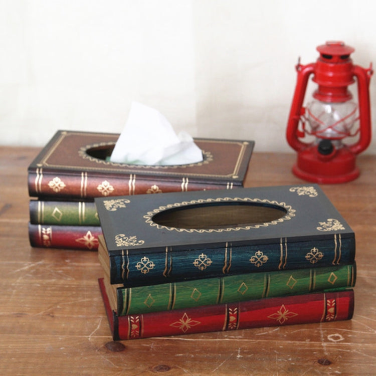 Retro Hand Drawn Book Style Tissue Box Case(Blue) - free shipping - PMC Jewellery - Order now!