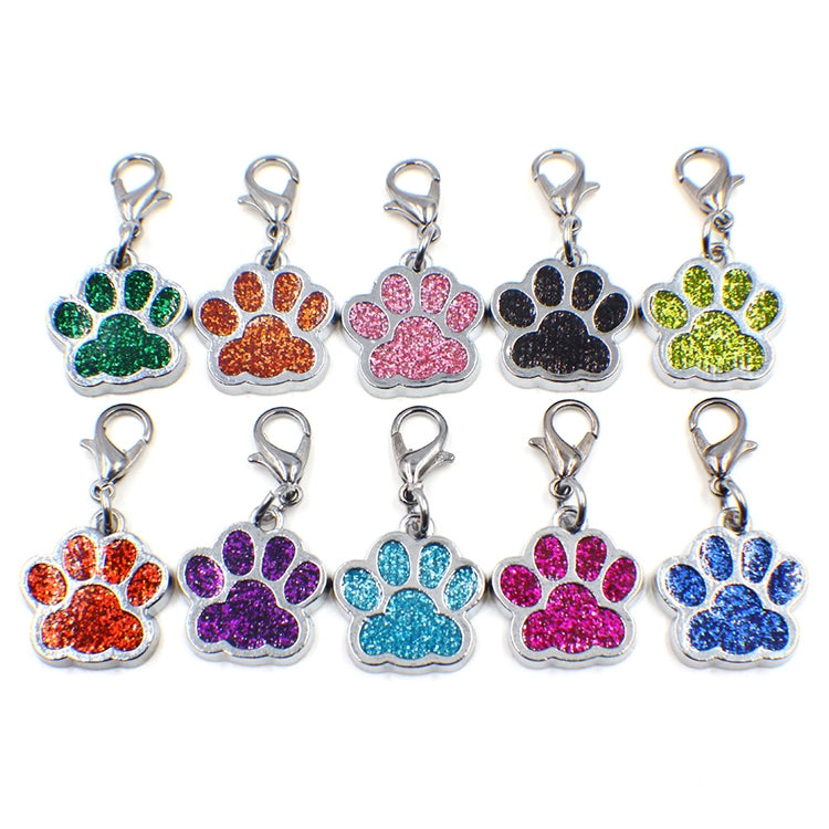 10 PCS Enamel Cat Dog Bear Paw Prints Key Chain Jewelry Making(Color Mixing)