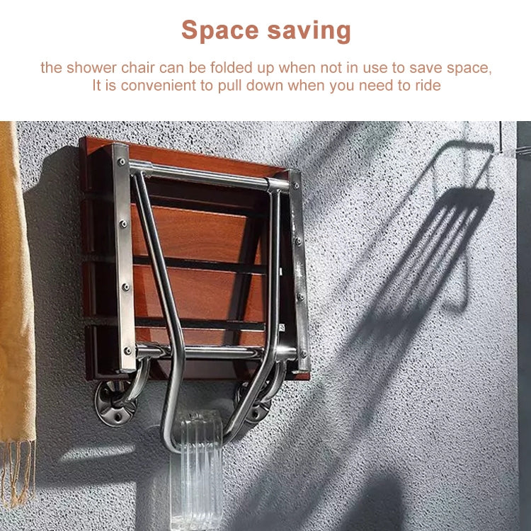 Folding Solid Wood Wall Mounted Relaxation Shower Chair(F Fype) - free shipping - PMC Jewellery - Order now!