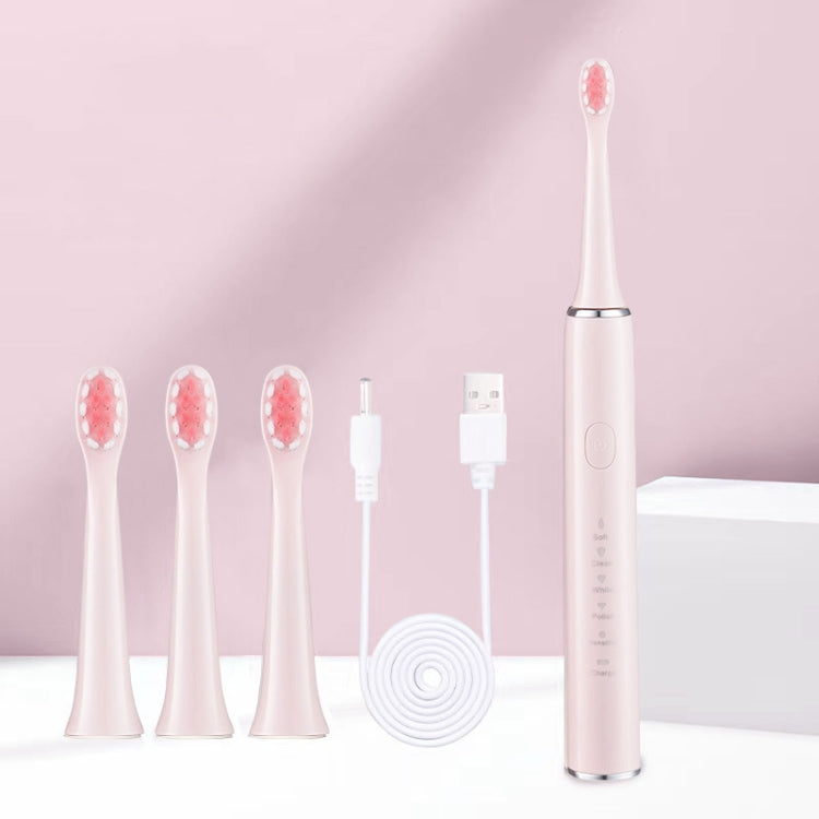 Boorui BR-Z5 USB Fast Charge Soft Toothbrush 5 Gear Sonic Electric Toothbrush(Pink)