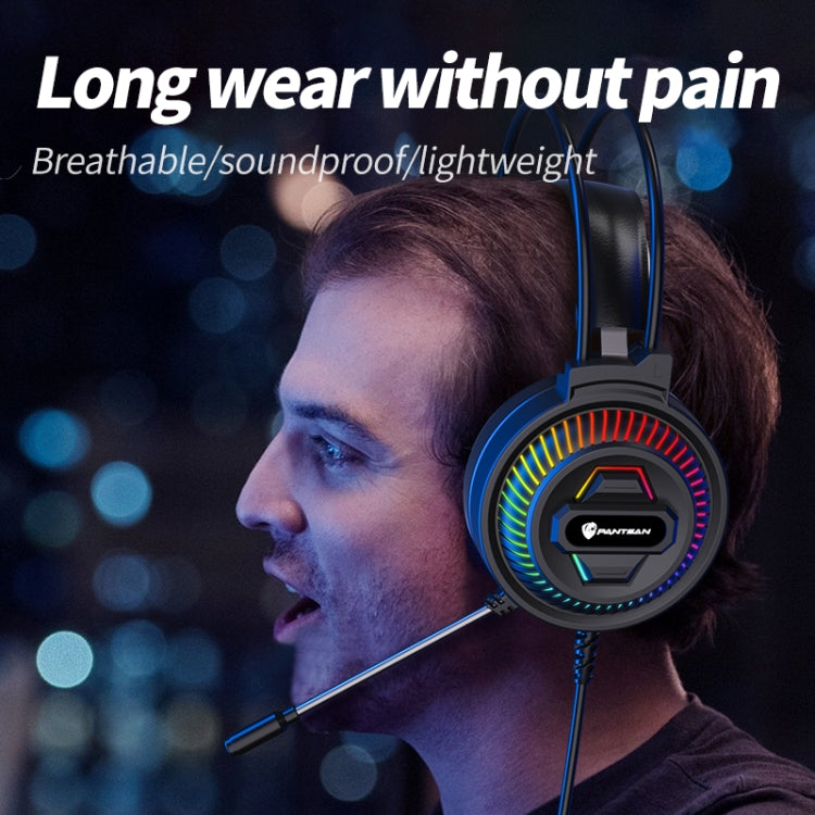 PANTSAN PSH-400 USB Computer Head-Mounted Luminous RGB Wired Headset, Specification:7.1 USB