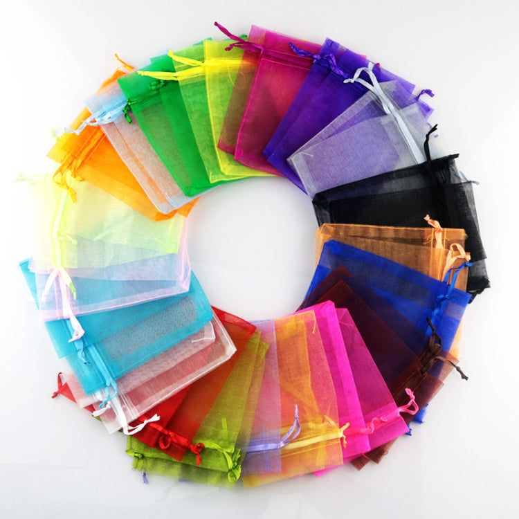 100 PCS Gift Bags Jewelry Organza Bag Wedding Birthday Party Drawable Pouches, Gift Bag Size:16X22cm(Fruit Green)