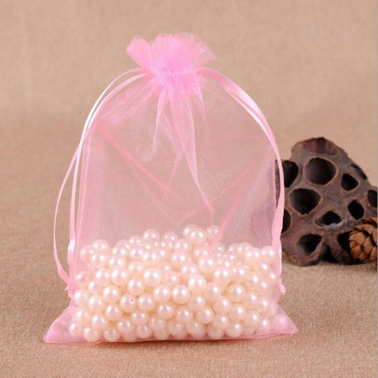 100 PCS Gift Bags Jewelry Organza Bag Wedding Birthday Party Drawable Pouches, Gift Bag Size:16X22cm(Light Pink)