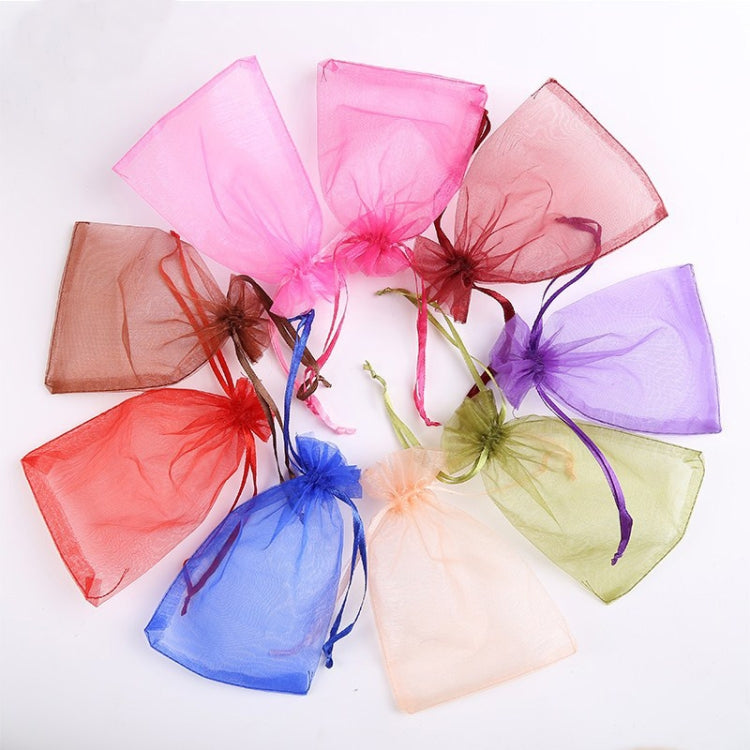 100 PCS Gift Bags Jewelry Organza Bag Wedding Birthday Party Drawable Pouches, Gift Bag Size:20x30cm(Orange)