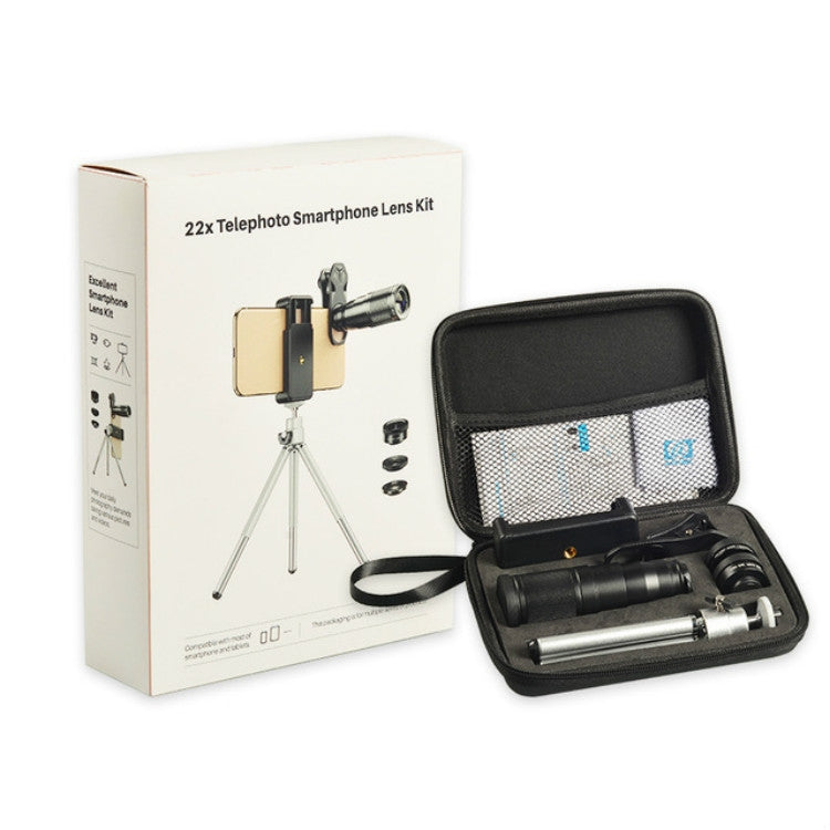 APEXEL APL-22X105 4 in 1 Metal 22X Telephoto + Fisheye + Wide Angle + Macro Starlight Polarization Universal External Mobile Phone Lens Set - free shipping - PMC Jewellery - Order now!