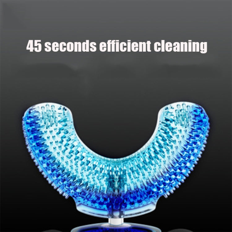 U-shaped Beauty Instrument Ultrasonic Vibration Tooth USB Charging Children Electric Toothbrush, Style:3- 7 years old(Blue)