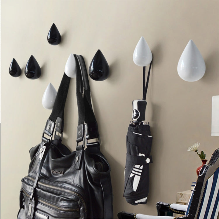 Creative Water Droplets Wall Hooks Home Decoration Resin Mural 3D Coat Hook Single Hooks Wall Hanger, Size:Small Size(White) - Shelf & Hooks by PMC TechLife | Online Shopping South Africa | PMC TechLife | Buy Now Pay Later Mobicred