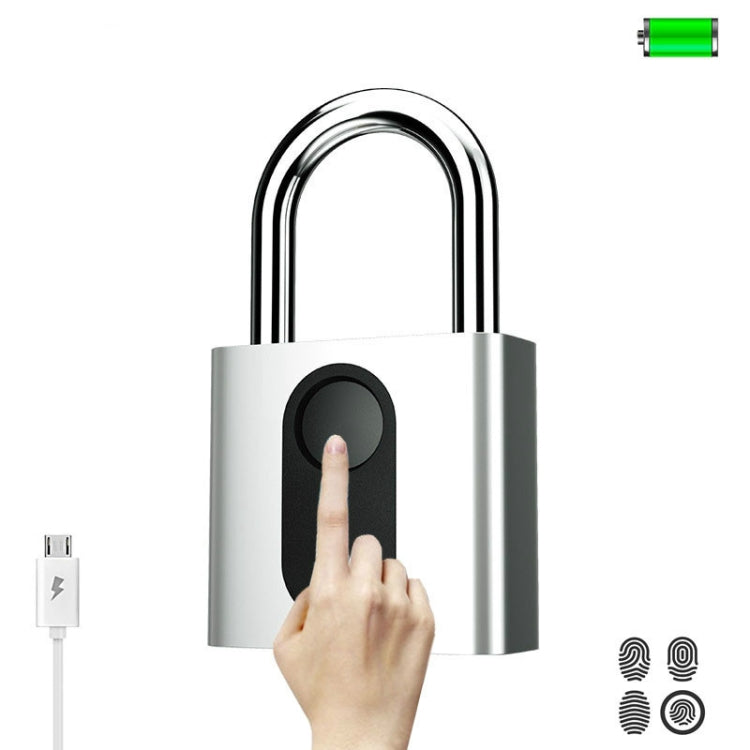 USB Rechargeable Door Lock Fingerprint Padlock Quick Unlock Security Keyless Smart Metal Lock - Padlocks by PMC Jewellery | Online Shopping South Africa | PMC Jewellery | Buy Now Pay Later Mobicred