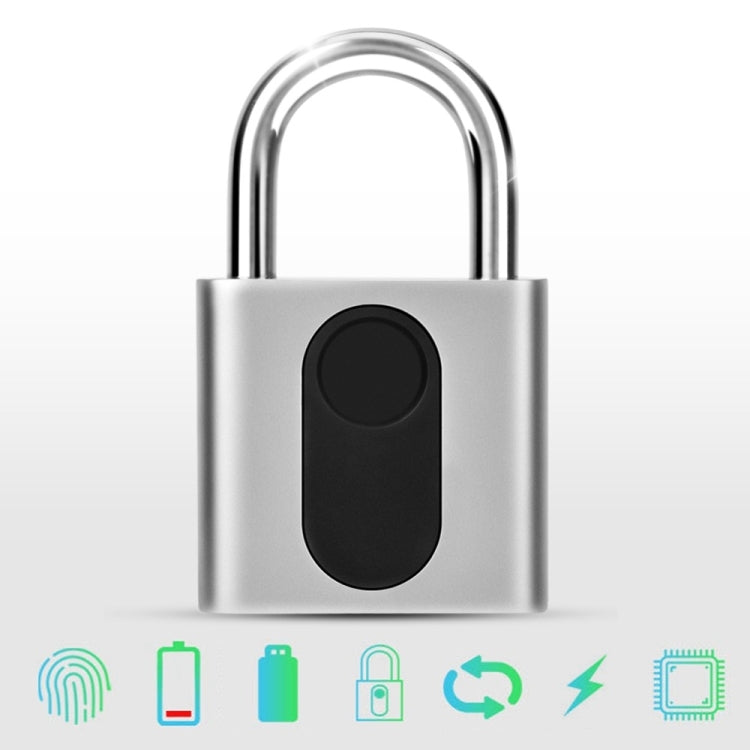 USB Rechargeable Door Lock Fingerprint Padlock Quick Unlock Security Keyless Smart Metal Lock - Padlocks by PMC Jewellery | Online Shopping South Africa | PMC Jewellery | Buy Now Pay Later Mobicred