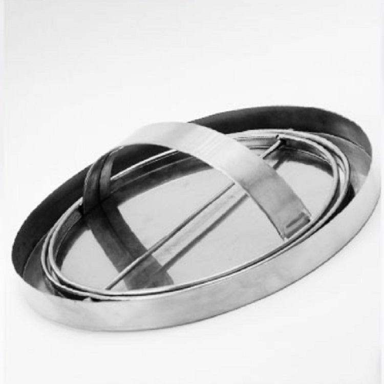 Embedded Type Stainless Steel Swing Cover Flip Kitchen Countertop Trash Can Lid Cap, Size:Square 16.2x22.7cm(Silver)