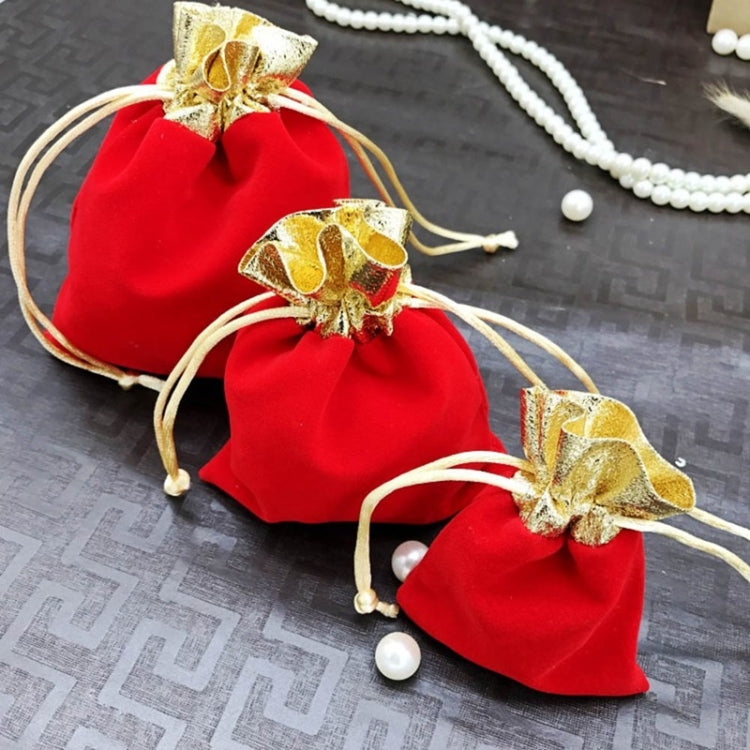 Velvet Bag Jewelry Storage Bag Christmas New Year Holiday Blessing Bag, Size:12x15cm(Red)