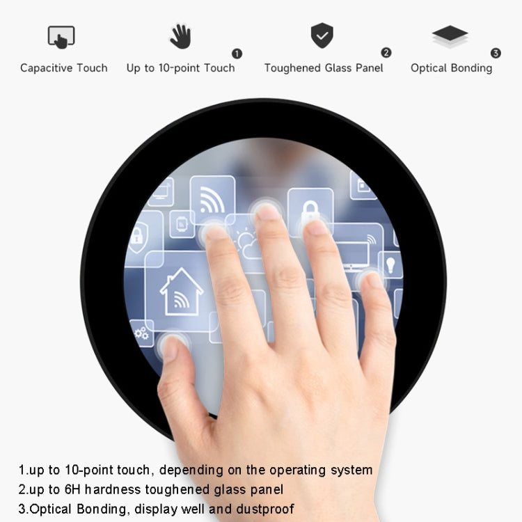 Waveshare 3.4 inch DSI Round Touch Display, 800 × 800, IPS, 10-Point Touch