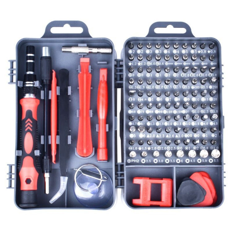 110 in 1 Magnetic Plum Screwdriver Mobile Phone Disassembly Repair Tool(Dark Gray+Red)