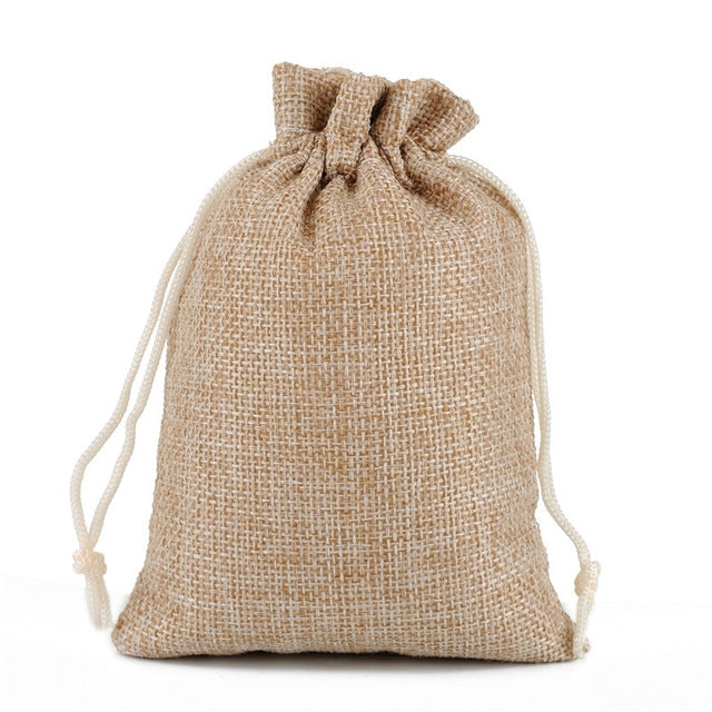 50 PCS Multi size Linen Jute Drawstring Gift Bags Sacks Wedding Birthday Party Favors Drawstring Gift Bags, Size:20x30cm(Linen Color)