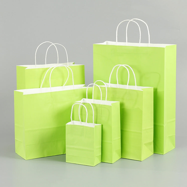 10 PCS Elegant Kraft Paper Bag With Handles for Wedding/Birthday Party/Jewelry/Clothes, Size:42x31x12cm(Light Green)
