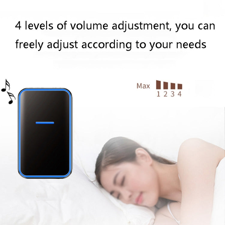 CACAZI A68-2 One to Two Wireless Remote Control Electronic Doorbell Home Smart Digital Wireless Doorbell, Style:US Plug(Black) - Wireless Doorbell by CACAZI | Online Shopping South Africa | PMC TechLife | Buy Now Pay Later Mobicred