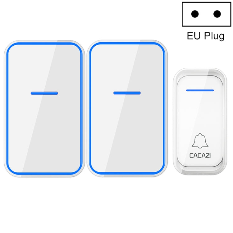 CACAZI A68-2 One to Two Wireless Remote Control Electronic Doorbell Home Smart Digital Wireless Doorbell, Style:EU Plug(White) - free shipping - PMC Jewellery - Order now!