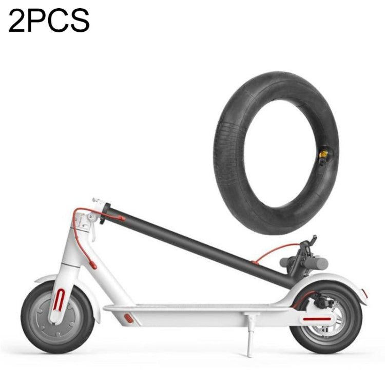 2 PCS For Xiaomi Mijia M365 Electric Scooter 8.5 inch Rubber Padded Tire Inner Tube with Valve Cover(Black)