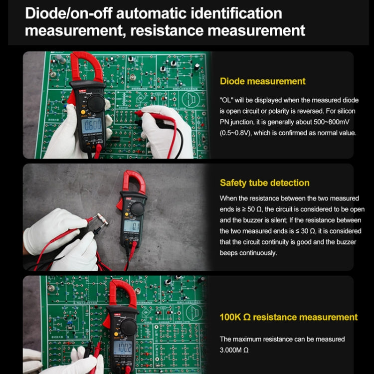 UNI-T UT200A+ 400A Digital Clamp Multimeter AC/DC Voltage Detector Frequency Resistance Tester