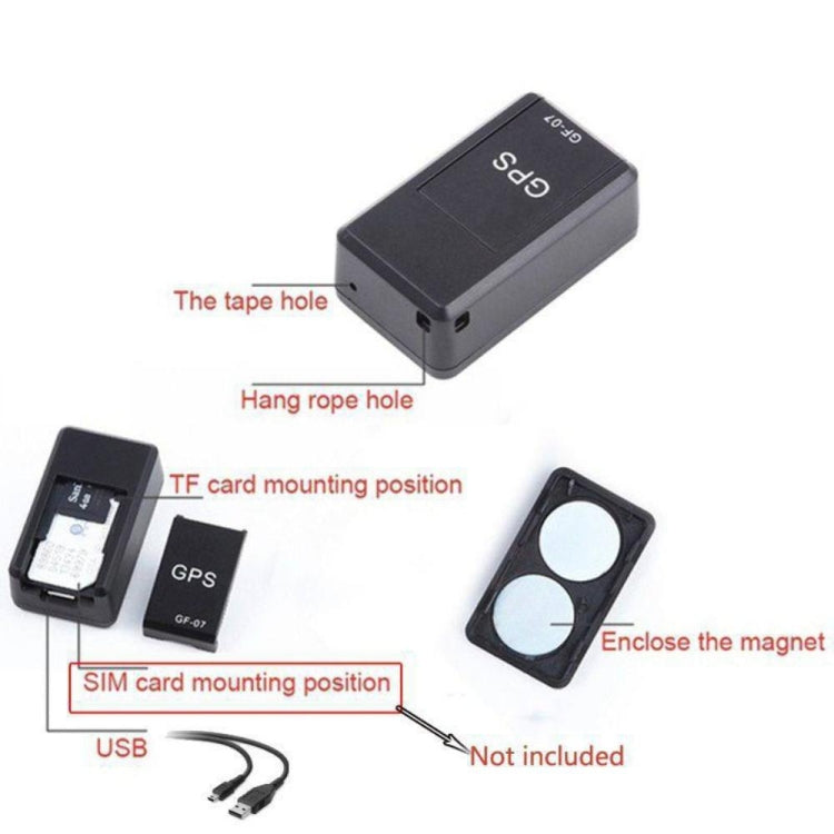 GF07 Locator Mini GPS Tracking Strong Magnetic Positioning Adsorption Anti Lost Device Voice Control Recordable(Black) - Personal Tracker by PMC Jewellery | Online Shopping South Africa | PMC Jewellery | Buy Now Pay Later Mobicred