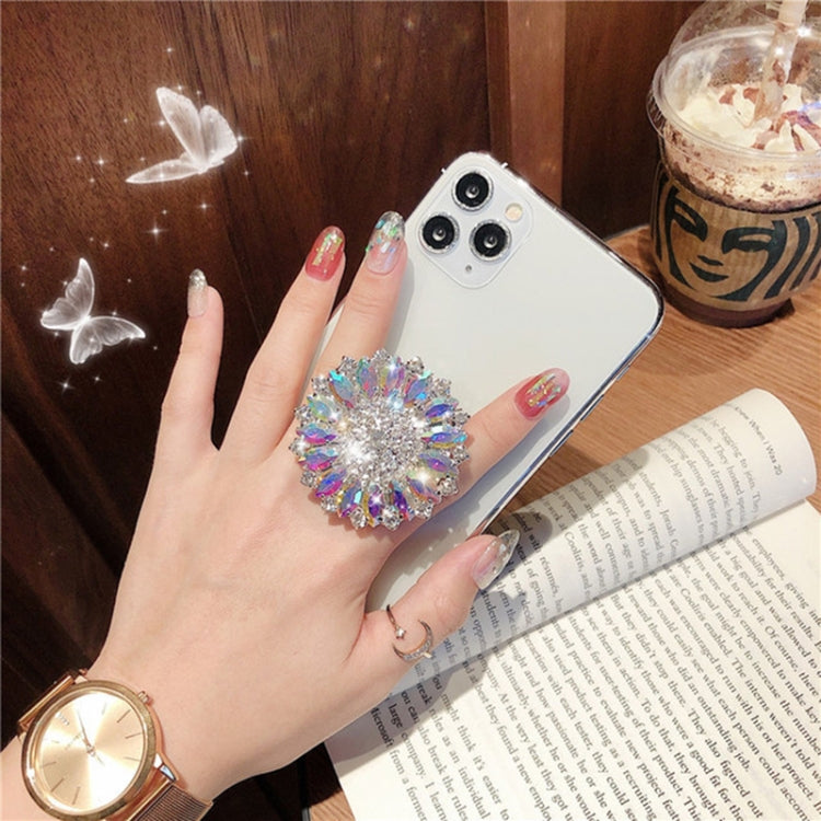 2 PCS Lazy Man Live Shooting Mobile Phone Rotating Ring Buckle Holder, Style:Colorful Full Diamond