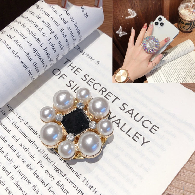 2 PCS Lazy Man Live Shooting Mobile Phone Rotating Ring Buckle Holder, Style:Round Pearl
