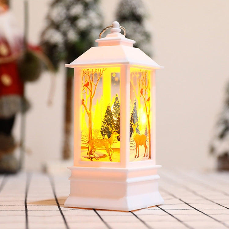 Christmas Flame Lantern Christmas Decoration LED Luminous Ornament Candlestick Lamp, Size: Large 77 x 77 x 195mm(Red Santa)
