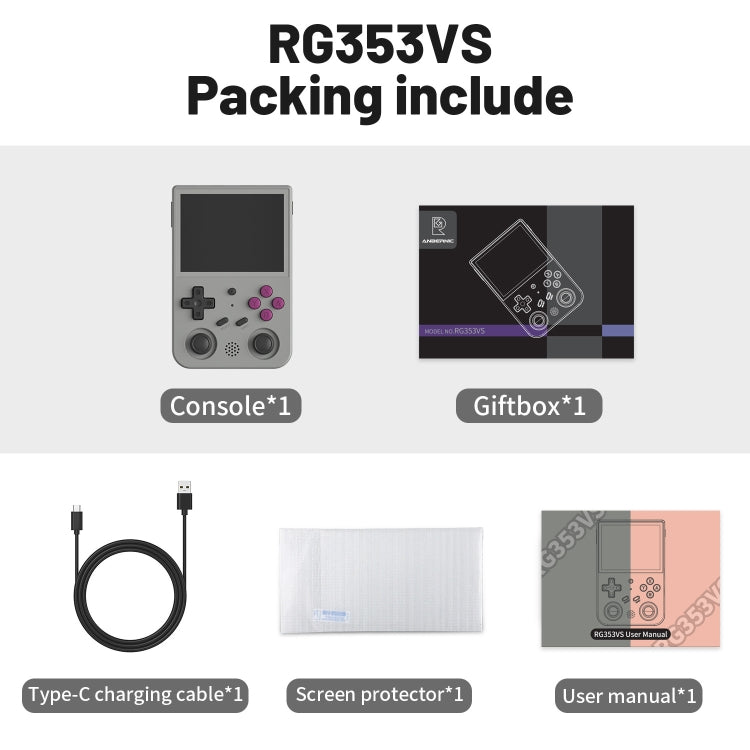ANBERNIC RG353VS 3.5 Inch Wireless Game Box Linux Single OS Handheld Game Console 64G 15,000 Games(Transparent Black) - free shipping - PMC Jewellery - Order now!