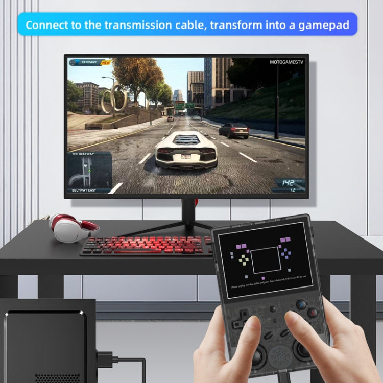 ANBERNIC RG353VS 3.5 Inch Wireless Game Box Linux Single OS Handheld Game Console 64G 15,000 Games(Transparent Black) - free shipping - PMC Jewellery - Order now!