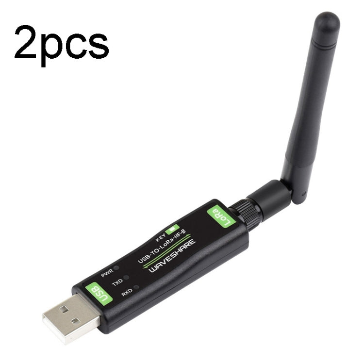 2pcs Waveshare 24516 USB To LoRa Data Transfer Module Based On SX1262 HF Version Using XTAL Crystal Oscillator