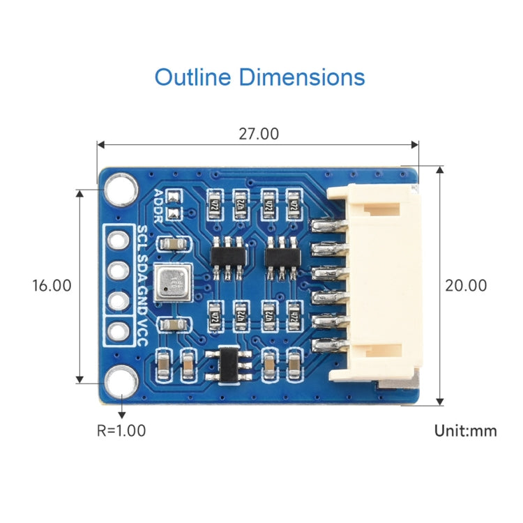 Waveshare BME680 Environmental Sensor Supports Temperature / Humidity / Barometric Pressure / Gas Detection