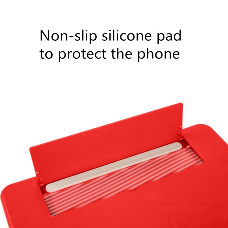 Pull-out Mobile Phone Screen Magnifier 3D Video Desktop Mobile Phone Holder, Size:12 inch(White)