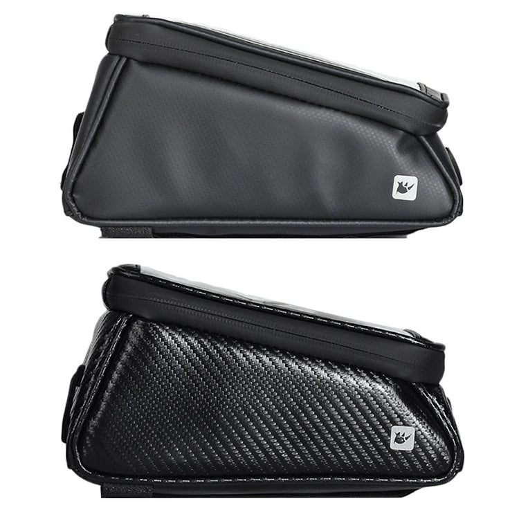 Rhinowalk Bicycle Front Tube Bag Waterproof Mobile Phone Touch Screen Multi-function Bicycle Handlebar Bag(Matt Black) - free shipping - PMC Jewellery - Order now!